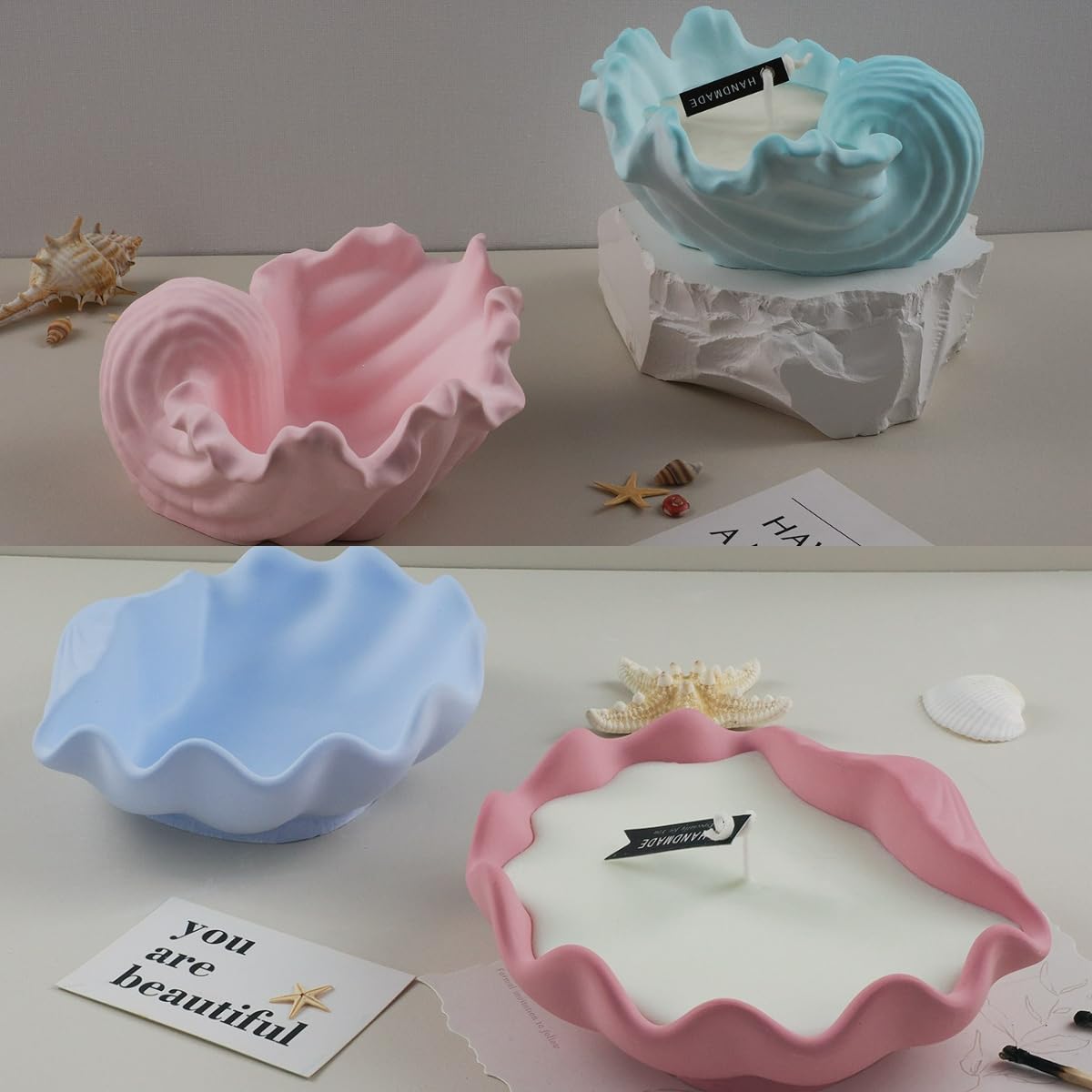 Mold De Silicona Para Maceta De Concha, Bricolaje, Concha De Mar, Vela Centrada, Tarro, Caja De Almacenamiento, Molde De Rina De Yo De Hormigón, Artanía De Decoración Del Hogar - AliExprs
