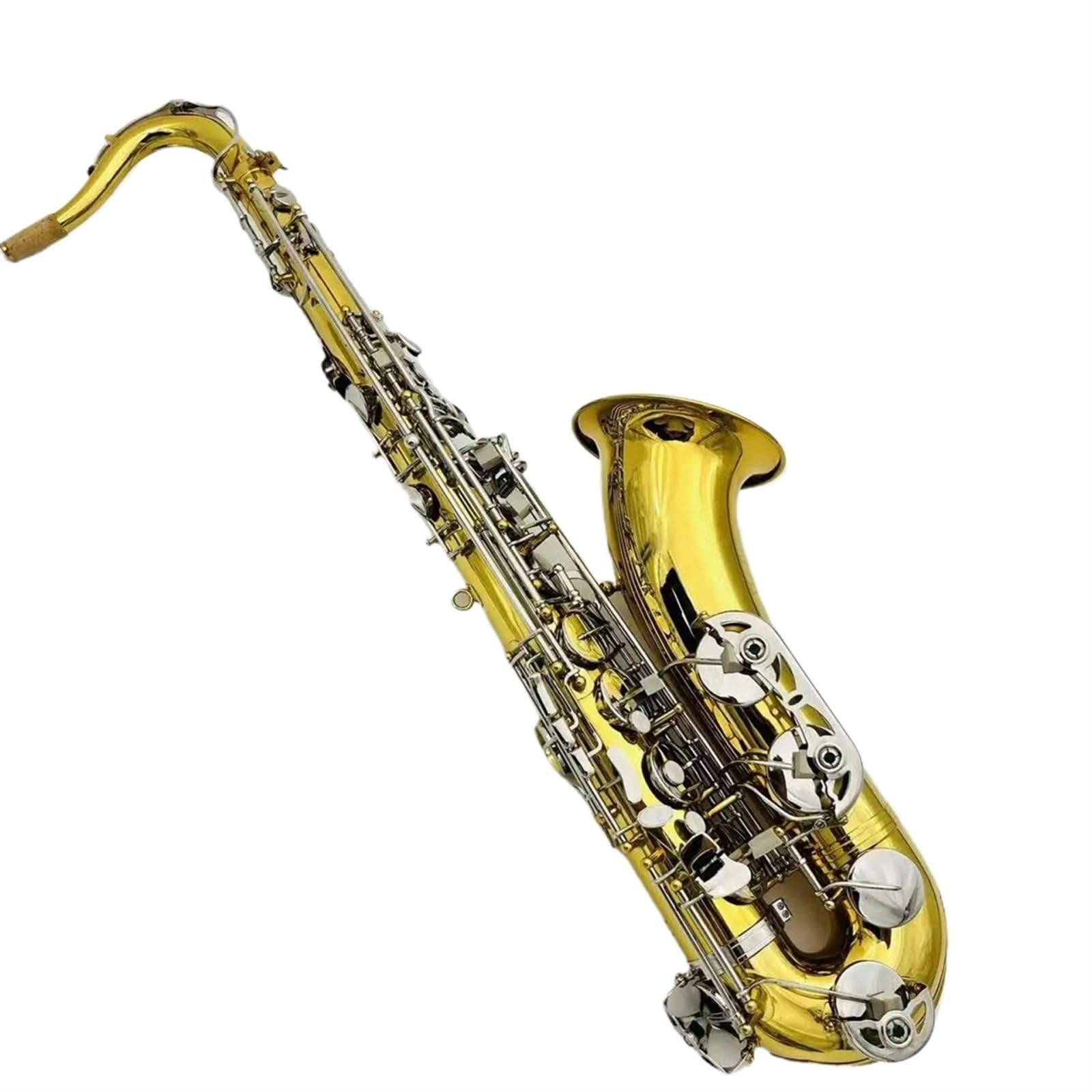 Saksofon Saksofon Tenorowy Bb Tune Mosiądz Lakierowany Złoty Srebrny Klucz Profesjonalny Instrument Dęty Drewniany Z Akcesoriami (Color : Cloth bag)