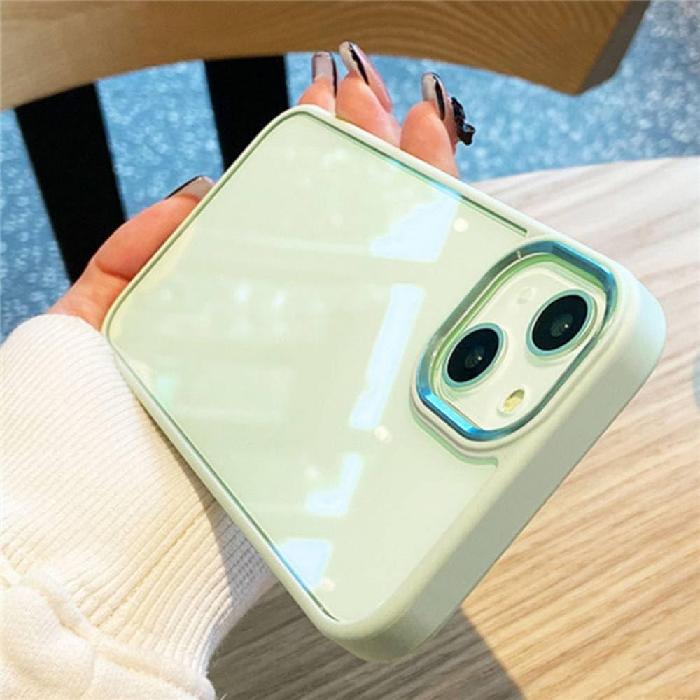 Coque de luxe en métal pour iPhone 14 Plus protection silicone chic vert - 7