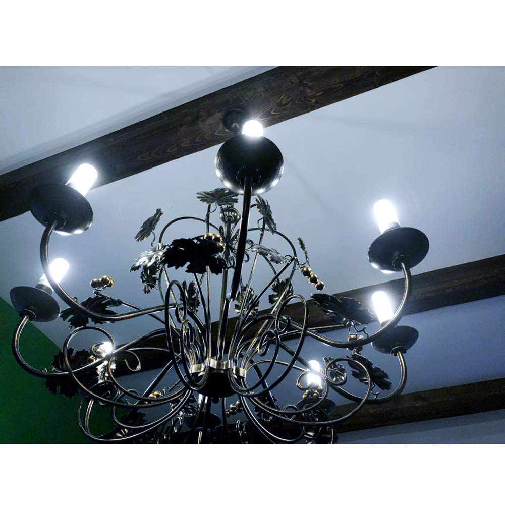 8 ampoules LED en forme maïs, 5 W, non variable, blanc froid, 500 lumens, 6000 Kelvin, 360°ree, idéales l'éclairage domestique lustre