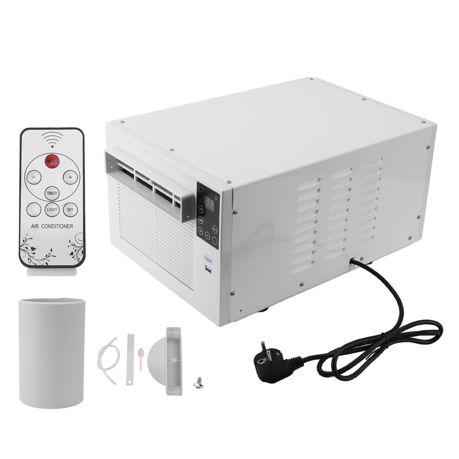 Aire Acondicionado de Ventana, Mini Aire Acondicionado Portátil de 1900BTU, Ahorro de Energía, Control Táctil/remoto, Enfriador de Aire Móvil para (Estándar)