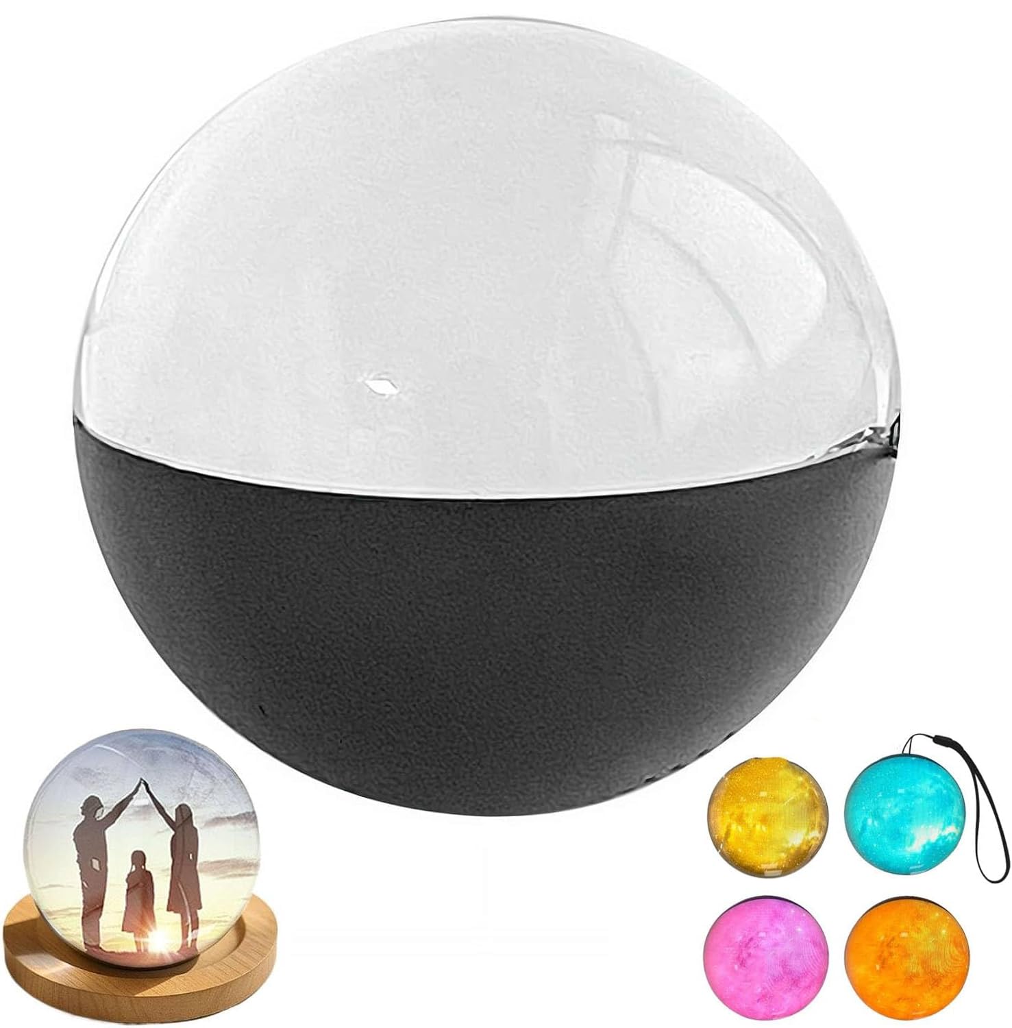Crystal Ball Video Player, 2.7" 3D Ultrasound Crystal Ball Digital Photo Album, Memory Orb, Personalized Video Display Memory Sphere, Uploadable Videos &amp; Photos, DIY Gift for Anniversary Birthday