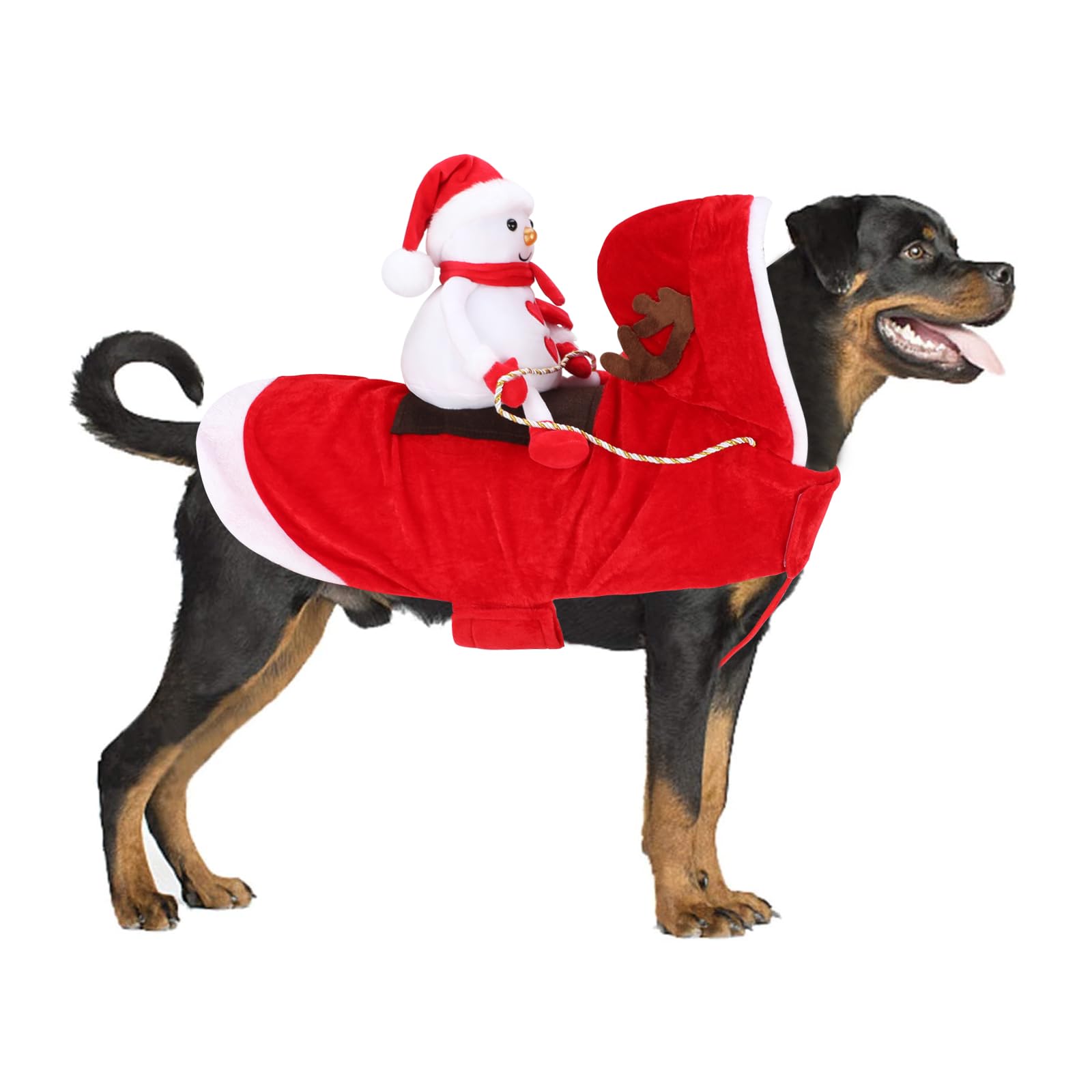 BWOGUE Santa Dog Costume Christmas Pet Clothes Santa Claus Riding Pet Cosplay Costumes Party Dressing up Dogs Cats Outfit for Small Medium Large Dogs