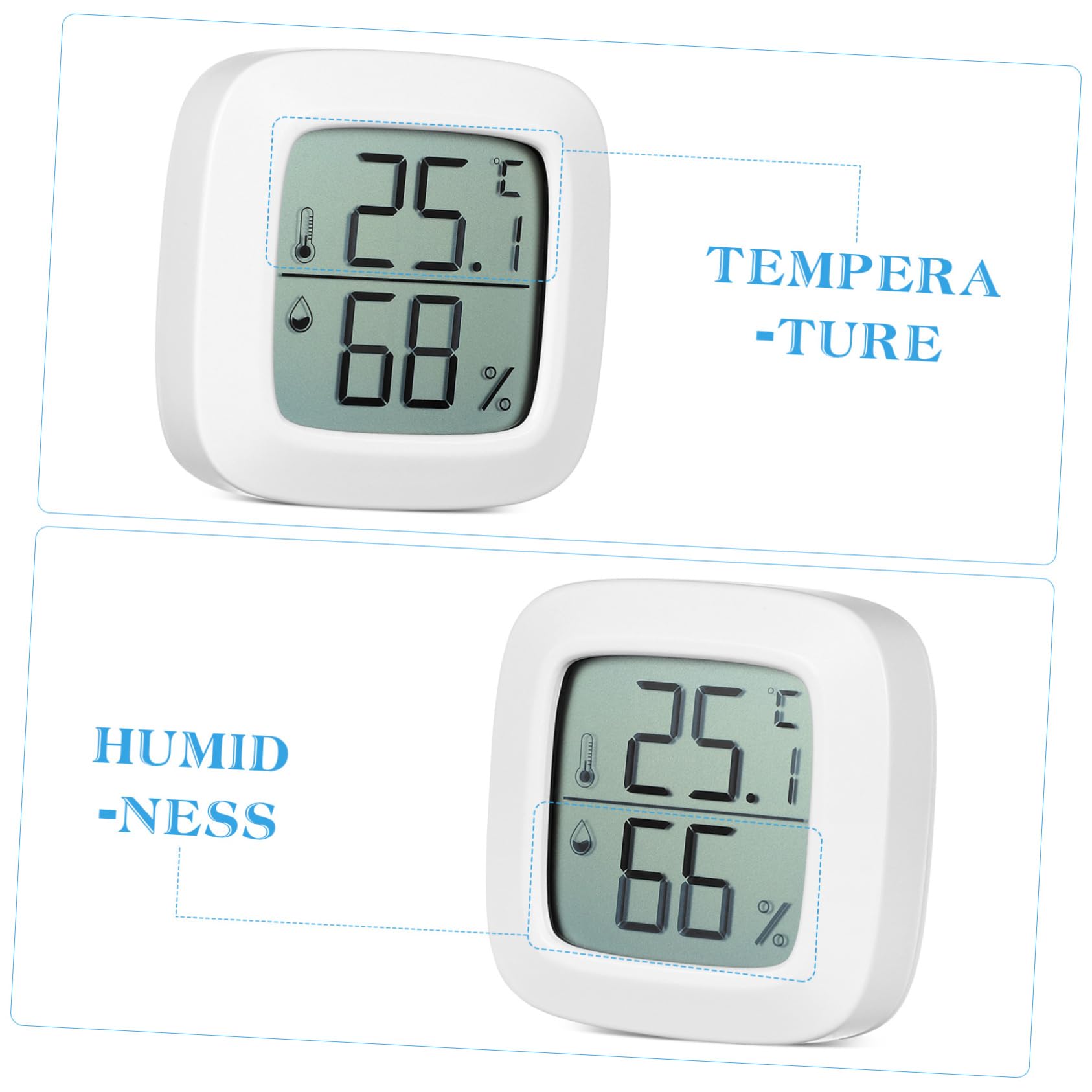 Abaodam 3 Ensembles Thermomètre Voiture Celsius Petit Salle Hygromètre Hygrometre Interieur Affichage Numérique De La Température Maison De Jauge De Température Abdos Blanche 3 Pièces * 3
