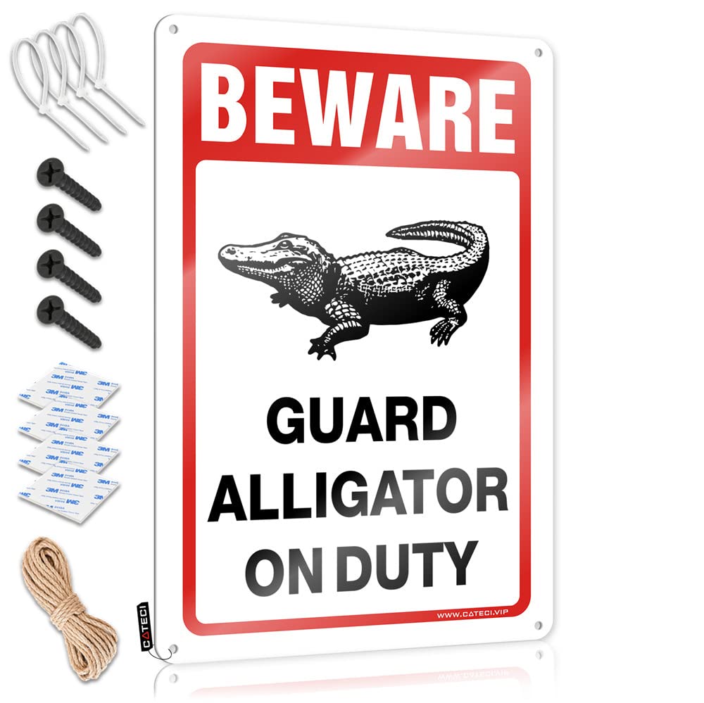 Tapestry Plaques Rustic Best | Beware! Guard Alligator On Duty Trendy Metal Wall Decor For Farmhouse Home(30X40CM)