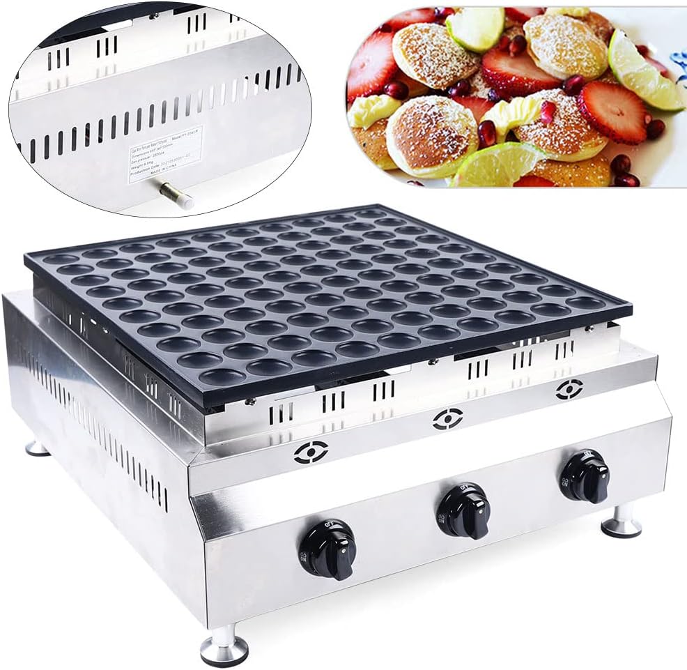 Muffin Maker, 100-Cup Nonstick Gas Muffin Pan with Quick Heat-Up & 3 Adjustable Knobs, Large Capacity Commercial Muffin Baker for Home, Bakeries, Restaurants, Food Trucks, Roadside Stalls, Schools