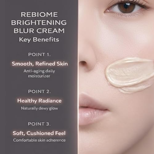 Miniatura 6 de Crema reafirmante antienvejecimiento para pieles maduras, secas y sensibles (Rebiome Brightening Blur Cream) Una crema hidratante suave y nutritiva