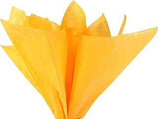 sourcing map 10 hojas grandes de papel de seda para regalo, color amarillo oscuro, 50 cm x 66 cm, para envolver bolsas de regalo, bodas, fiestas, decoración de regalos, manualidades