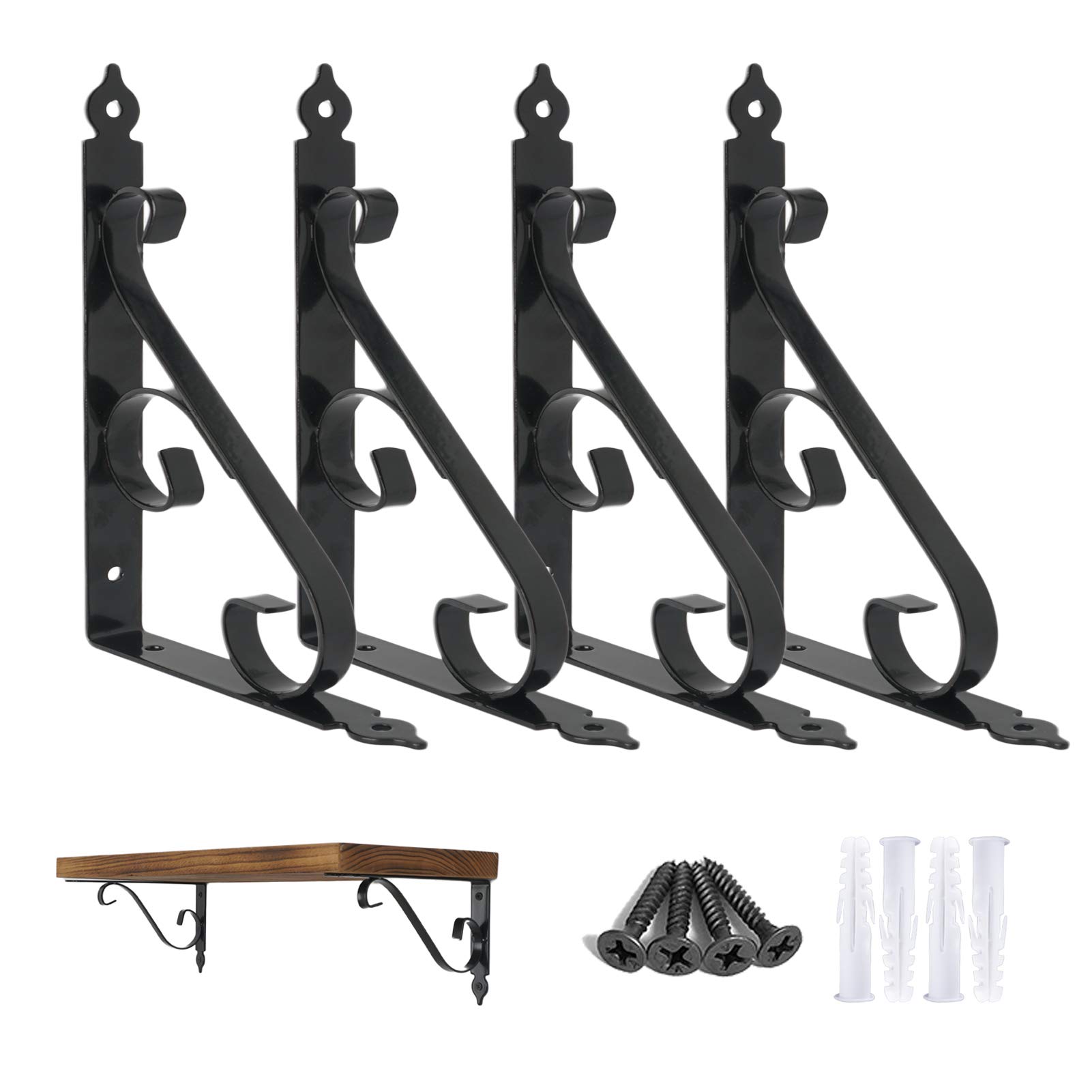 Buy Ouvin Decorative Wall Shelf Brackets 4 Pack 10inch Heavy Duty L Corner Brace Shelf Support