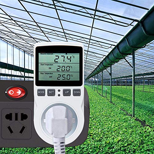 IWILCS Prise Thermostat Chauffage, Prise Minuteur avec Sonde, Prise Minuteur Digital avec Ecran LCD pour Aquarium, Incubateur Serre Chauffage/Refroidissement (230V, 16A) - Image 8