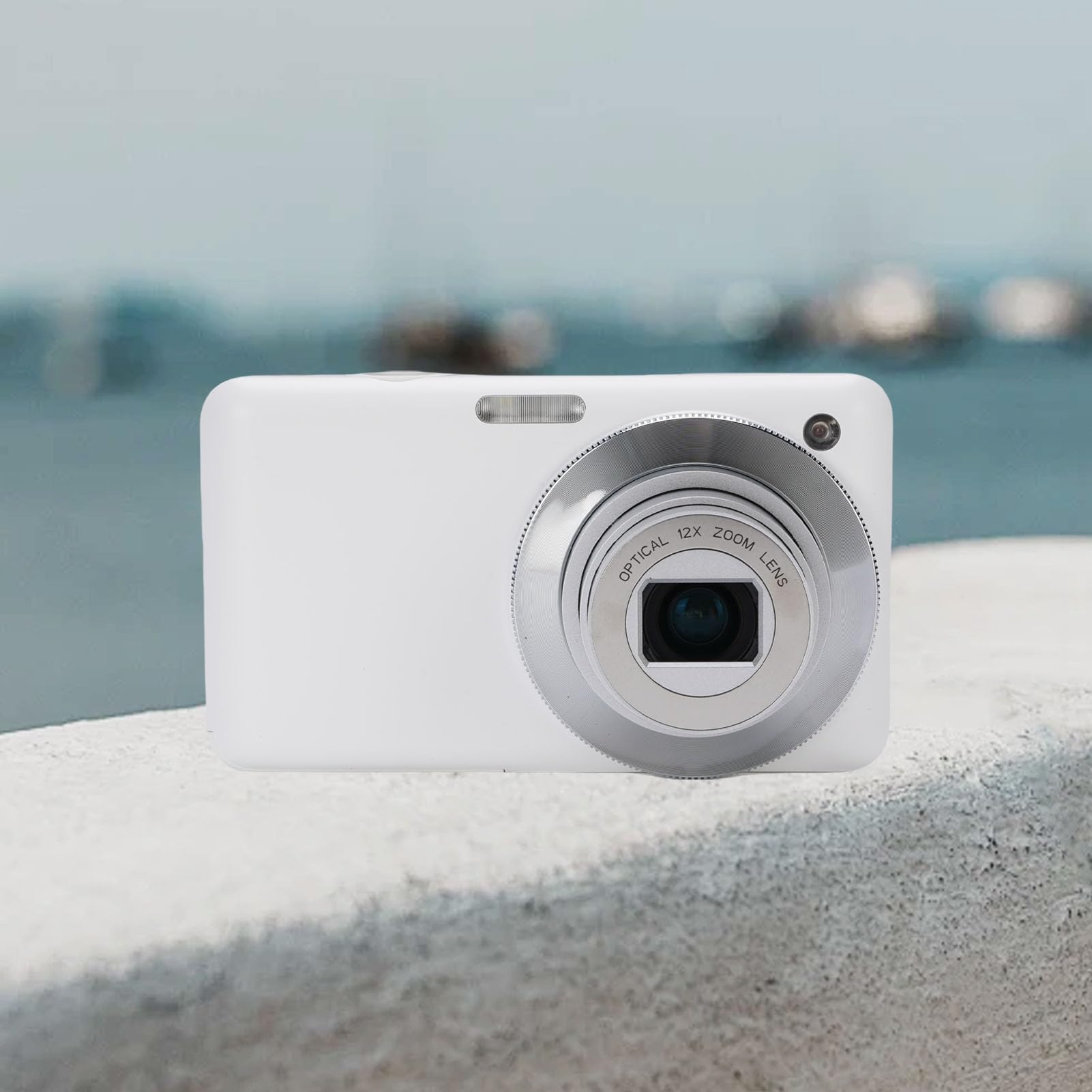 Jectse Fotocamera Digitale 4K per Fotografia, Fotocamera da Vlogging Automatica da 64 MP, Fotocamera da Viaggio con Zoom Ottico 10x con Flash per Adolescenti Fotografici, Anti Shake (WHITE)
