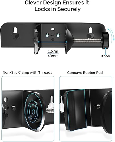 Miniatura 5 de Soporte para micrófono múltiple con abrazadera (aluminiogoma), soporte para micrófono y borde de escritorio y pared, soporta hasta 2 micrófonos de