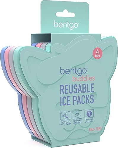 Vista 52 de Bentgo Buddies - Paquetes de hielo reutilizables con purpurina, bolsas de hielo delgadas para loncheras, bolsas de almuerzo y enfriadores, Glitter