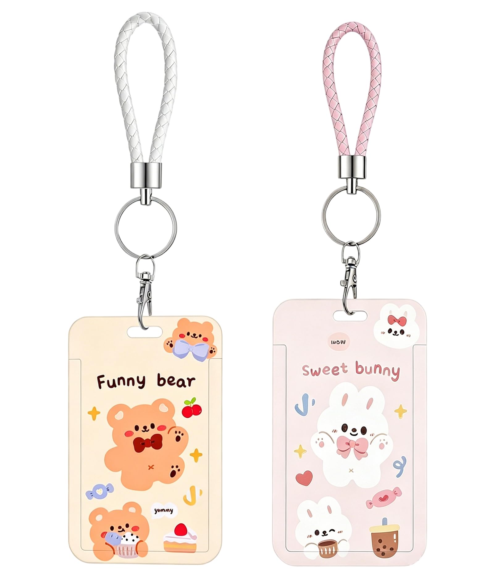 ksaibinid 2Pcs Id Card Holder for Office Stylish Kpop Photocard Holder Keychain Kpop Id Badge Holder with Keychain Badge Reel Stationery for Back to School Student Bus Card Pendant Keychains-picture-45