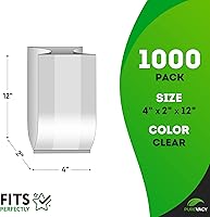 Vista 2 de Bolsas de pan de plástico con fuelle de 4 x 2 x 12, paquete de 1000 bolsas de plástico para almacenamiento de pan, bolsas de plástico con refuerzo