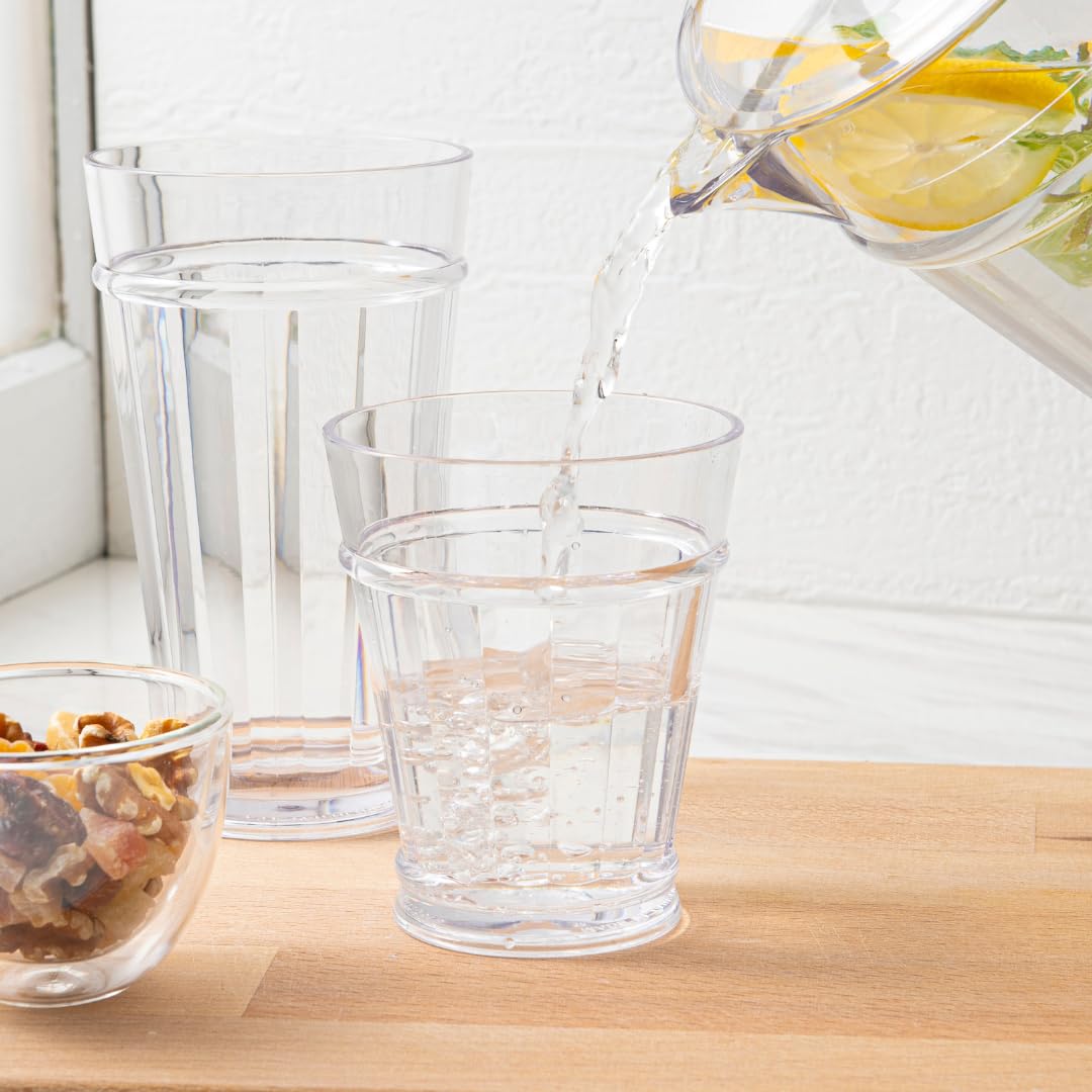 bzyoo Liberty Kurzbecher-Set, 370 ml, 4-teilig, BPA-frei, bruchsicherer, lebensmittelechter Kunststoff, langlebige Cocktailgläser für Whiskey, Scotch und kalte Getränke
