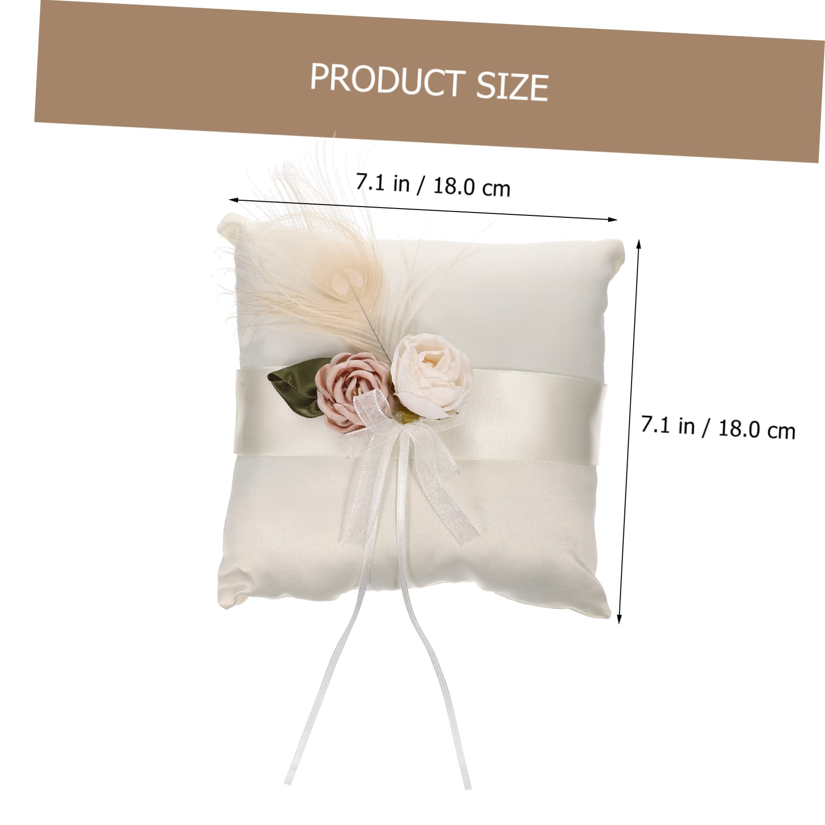 jojofuny 5pezzi Cuscino Nuziale Raso Con Decorazione Floreale Per Cerimonie Di Nozze Elegante Portafedi Per Anelli Accessorio Per Matrimonio Romantico e Sofisticato