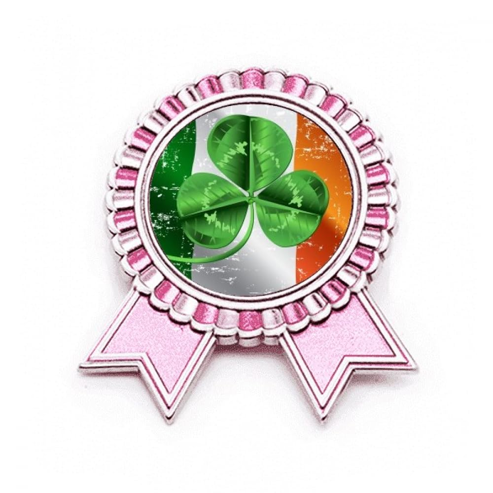 Broche drapeau Irlande rose médaille en métal M fixation solide - 4