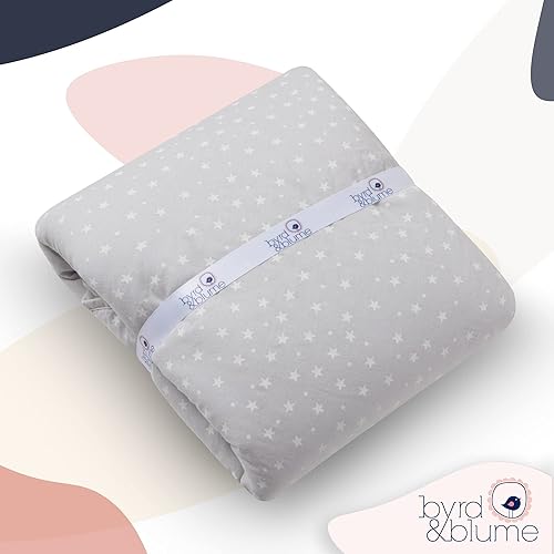 Miniatura 8 de Byrd & Blume Tapete redondo para bebé, algodón orgánico, suave, acolchado, tapete seguro e hipoalergénico para bebé, reversible, plegable, portátil,