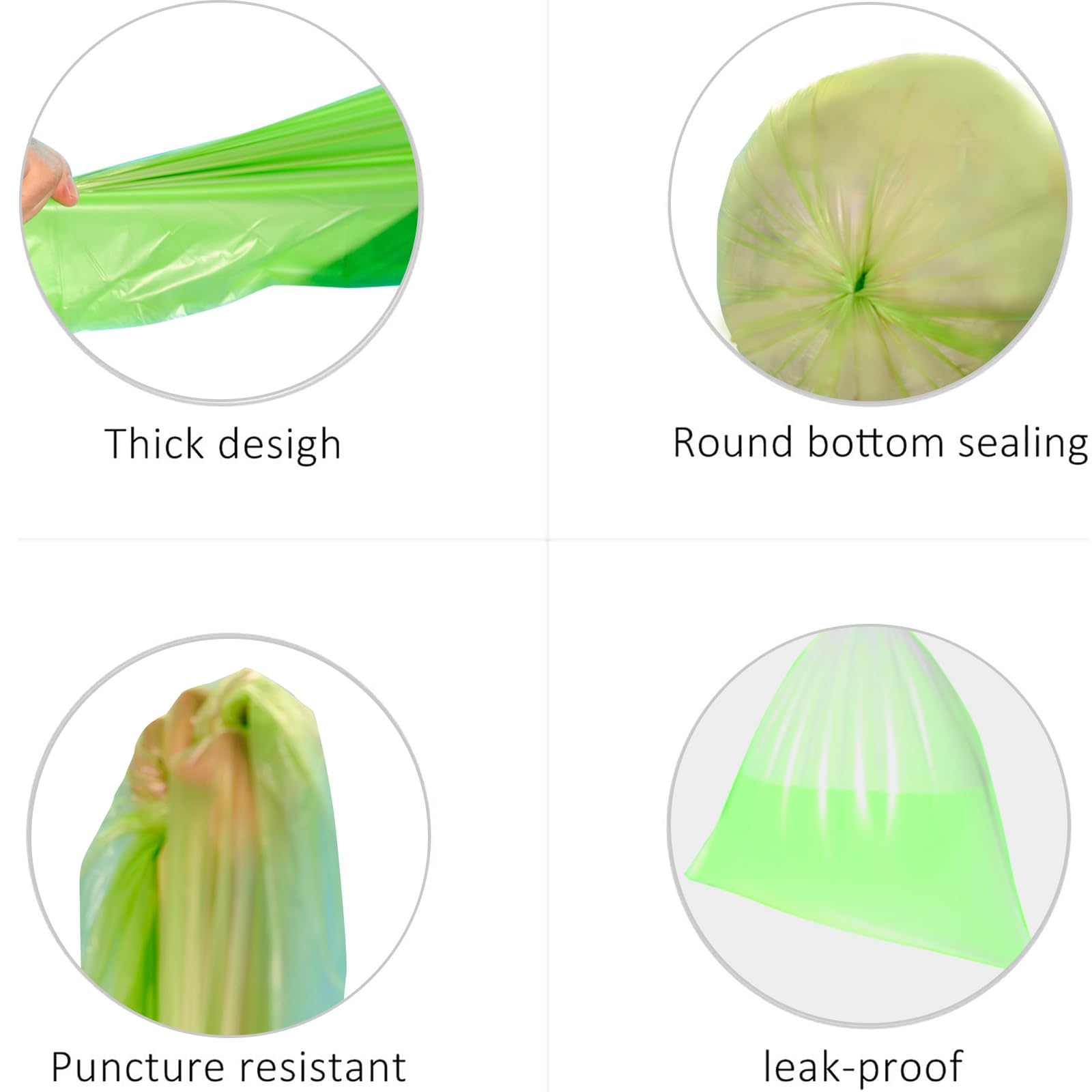 Bolsas de basura medianas gruesas y duraderas, compostables, resistentes, 1 mils de alto, bolsas de 13 galones