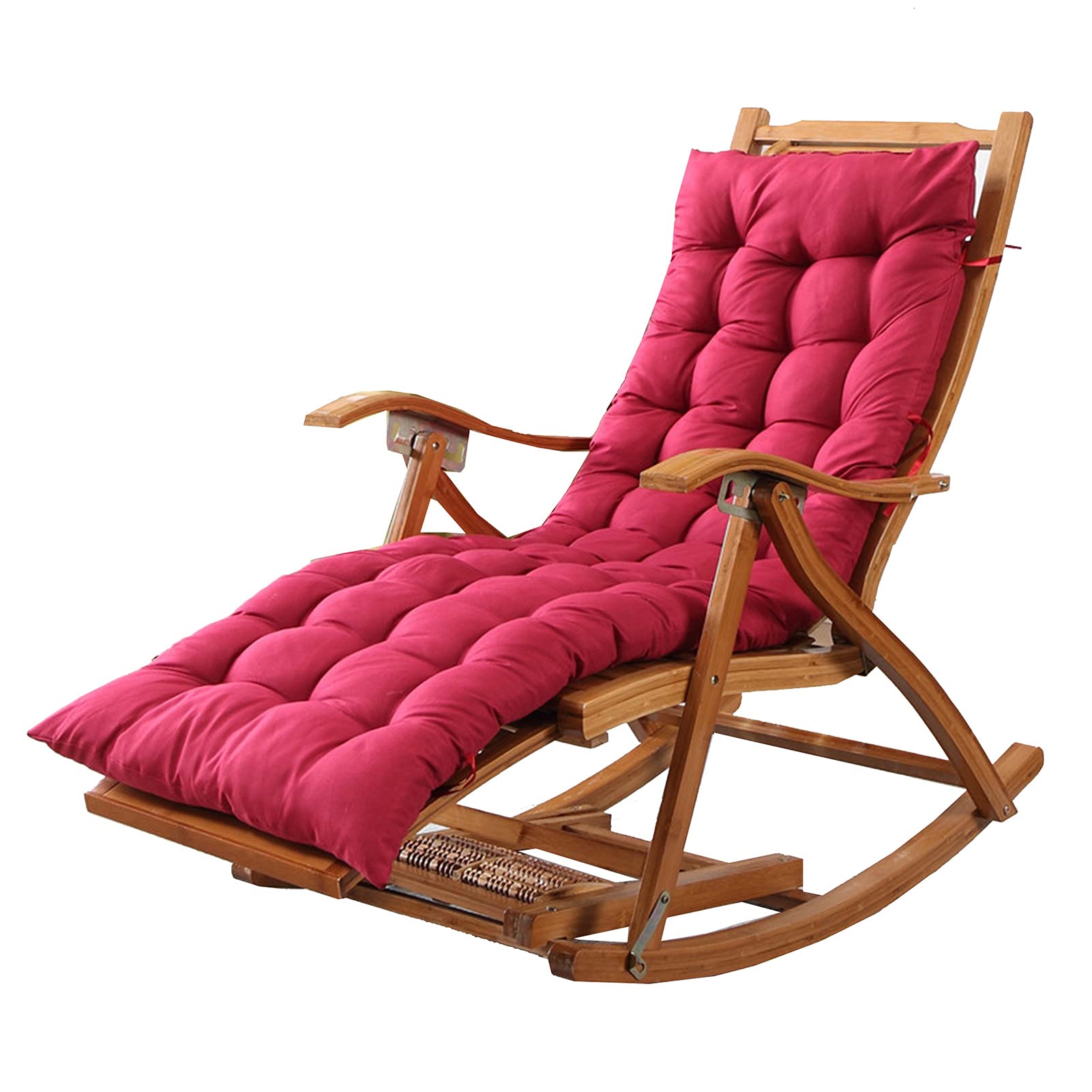 Chaise longue pliante en bambou ergonomique pour soulager le dos avec repose-pieds amovible