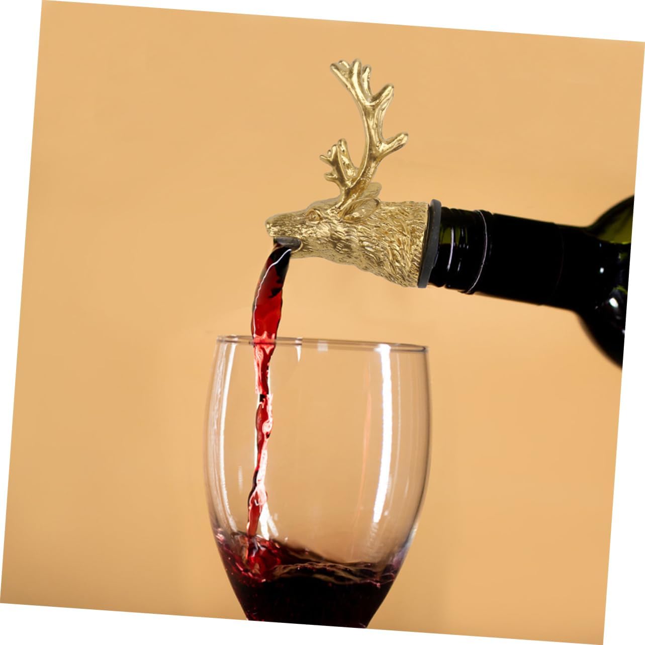 GLEAVI Deer Head Wine Pourer Creative Liquor Pourer Reusable Design for Home Bar Accessories Unique Animal Head Wine Aerator for Wine Lovers and Parties