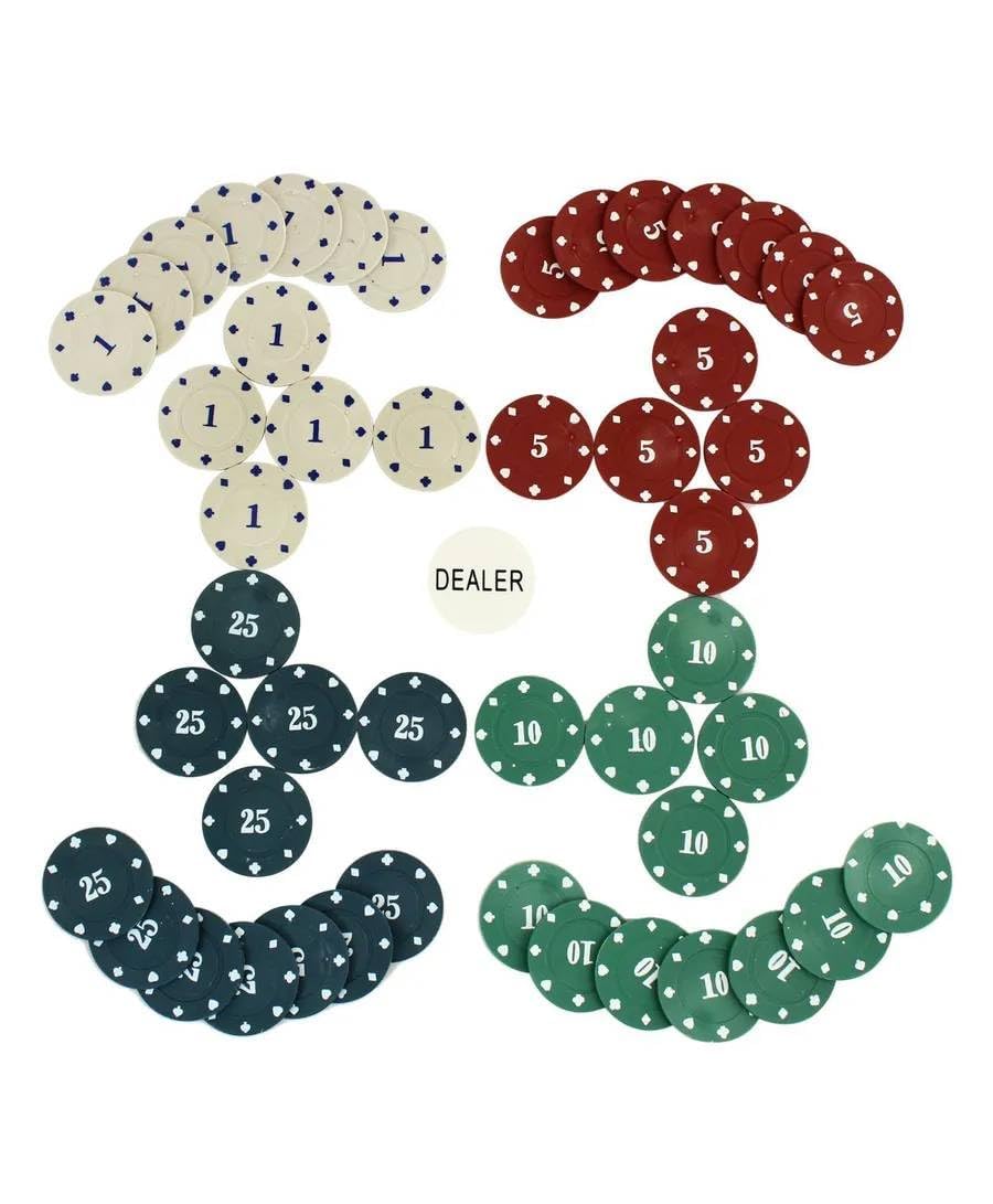 Kidoyz Casino Style Poker Chips Set | 100 Pcs Classic Gambling Chips with Dealer Button in Tin Case | Multiplayer Adult Game for Home Casino & Party Nights 3