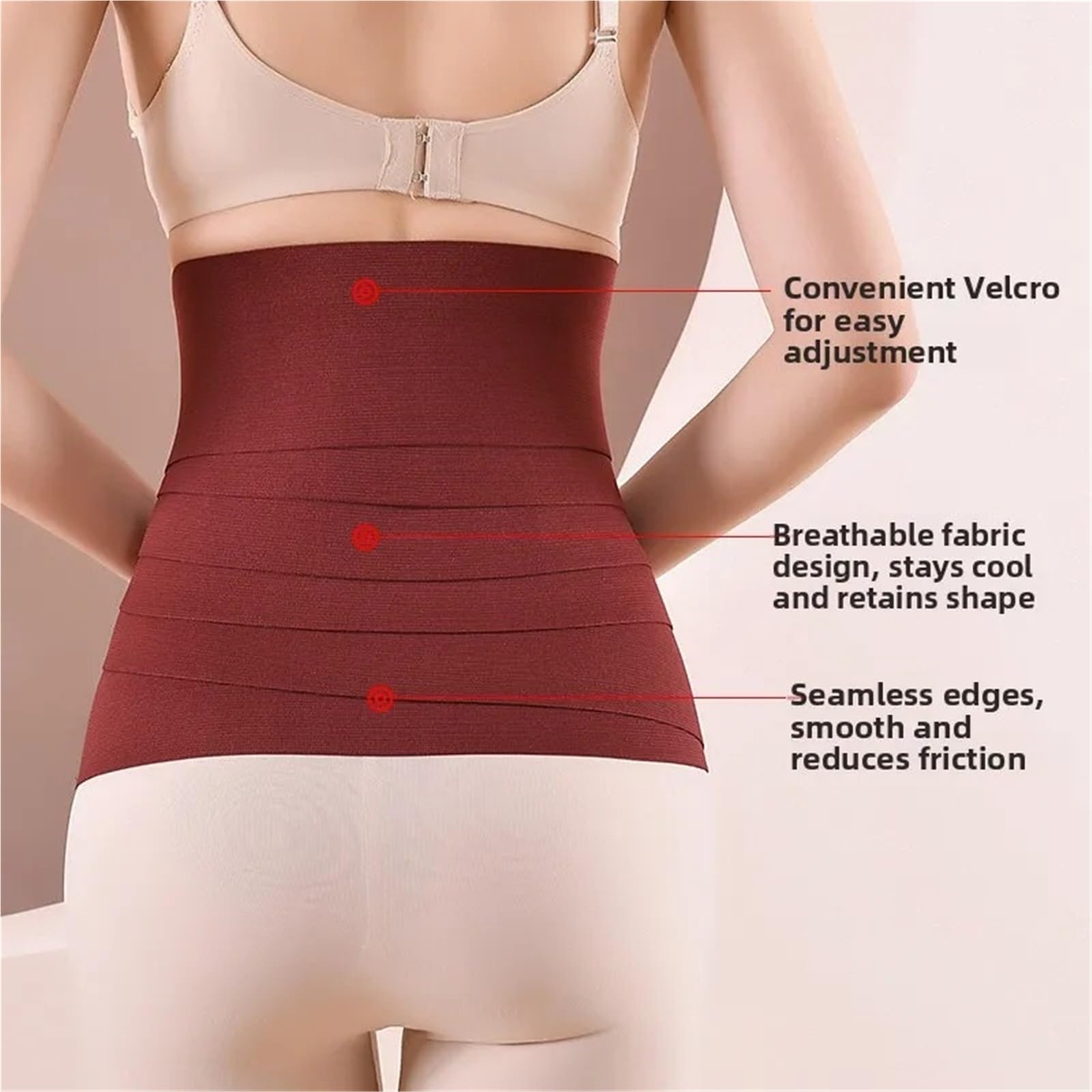 Carpeta de Abdomen for mujer, cintura elástica, moldeador cuerpo, adelgazante, banda Control barriga sección media(Black,4m)