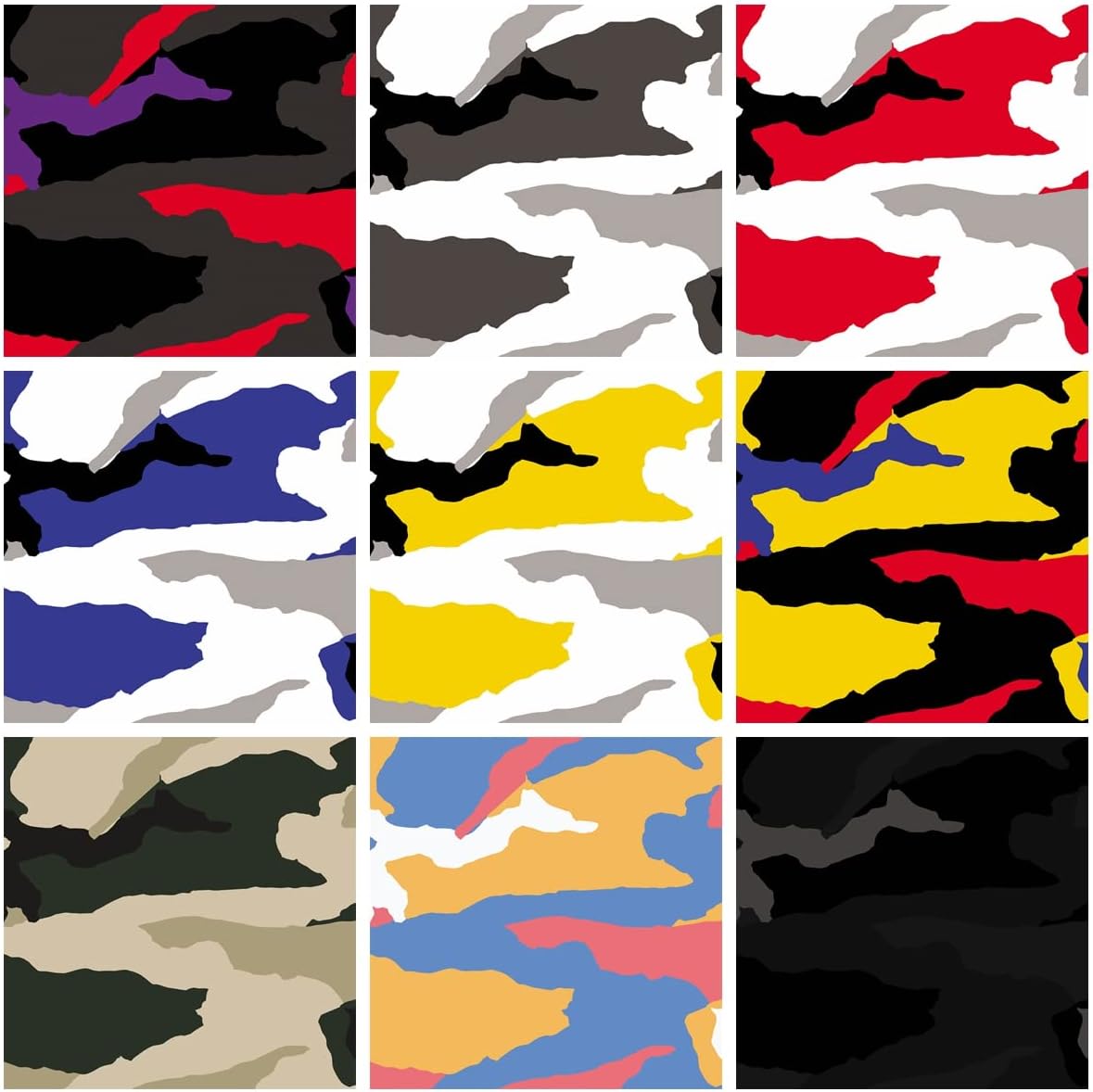 Queenbox 5x32.8ft Camouflage Car Sticker Vinyl Car DIY Wrap Sheet Roll Camo Self Adhesive Film Sticker Decal, 4