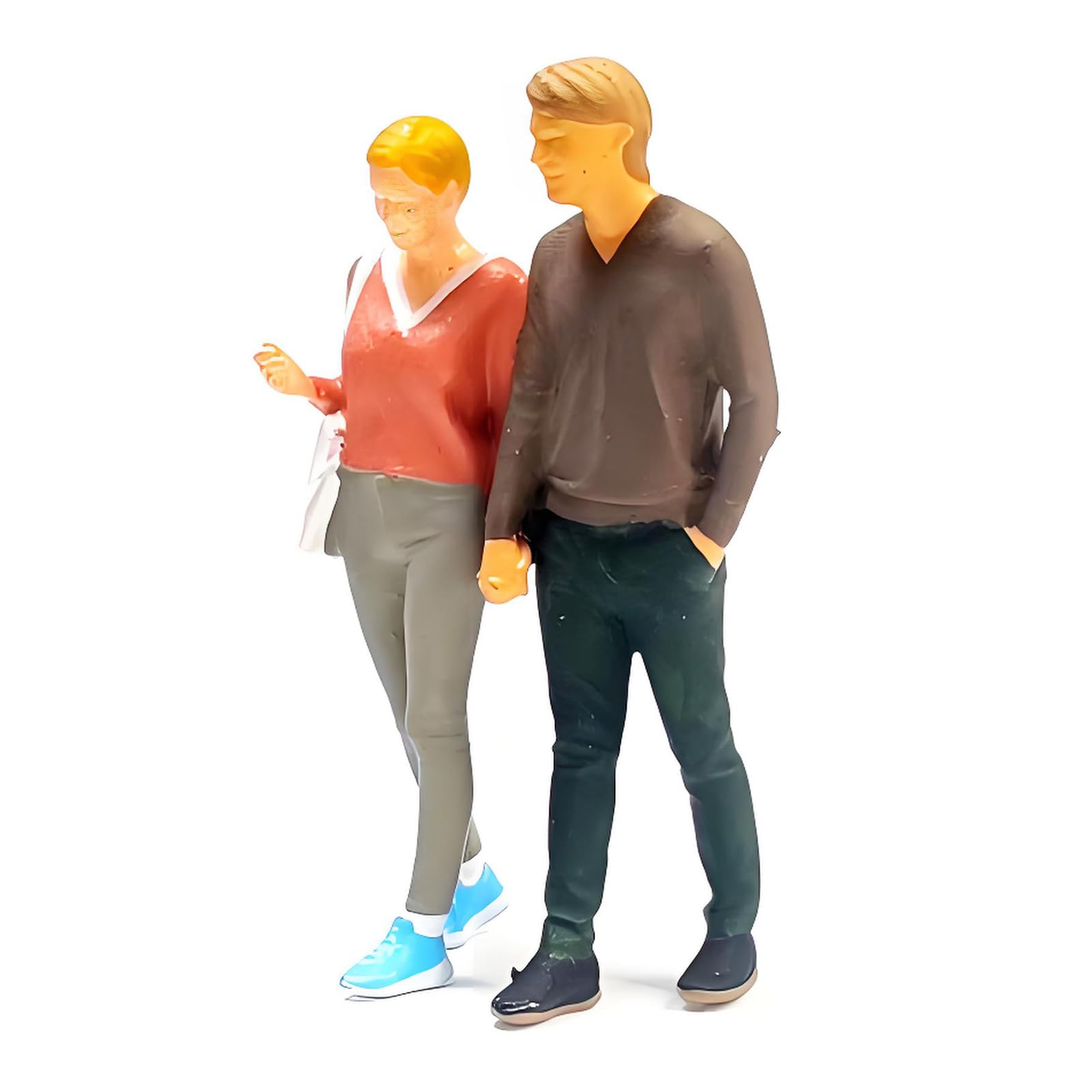 TQUXNGA Artisanal Craft 1/64 Scale Resin Couple Statue for Worlds Building Decor Couple Figurine