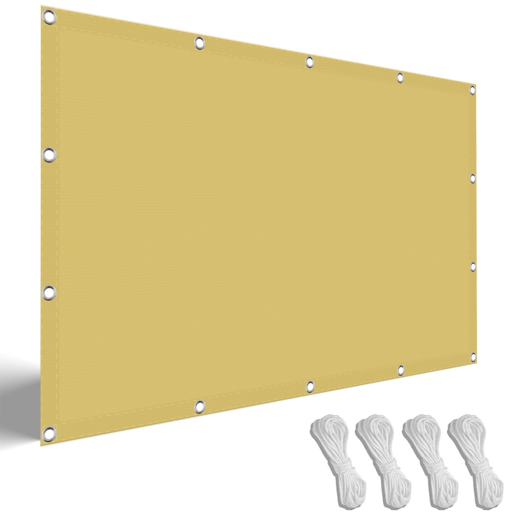 Voile d'ombrage carré jaune sable pour créer un coin d'ombre frais au jardin