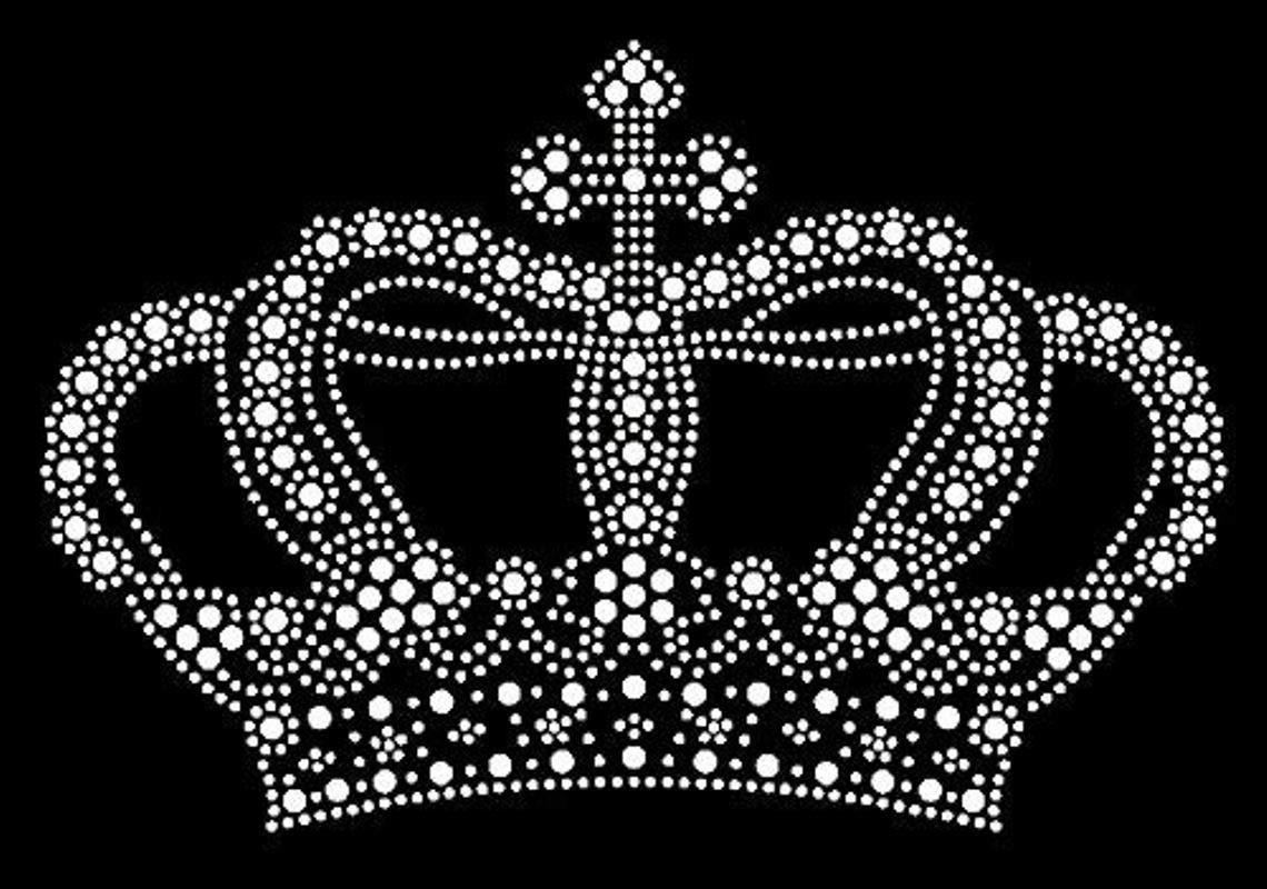 Crown Solo Large Rhinestone Transfer Iron On - DIY