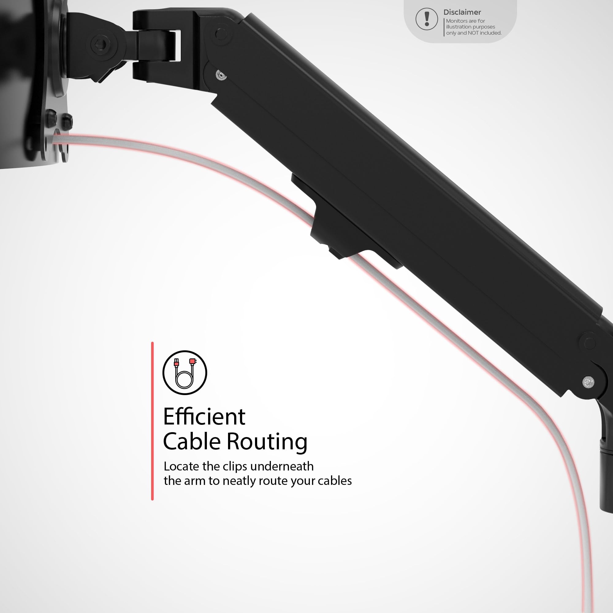 CTA Digital Supporto da Parete per Monitor Singolo, per schermi da 17" a 27", inclinabile 75 x 75 cm, Braccio per Monitor VESA 100 x 100, Supporta Monitor Fino a 7 kg (ADD-AVWMB)