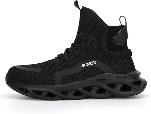 Miniatura 2 de XUNRUO Botas de seguridad de trabajo para hombres y mujeres, con puntera de acero, ligeras, transpirables, botas de construcción