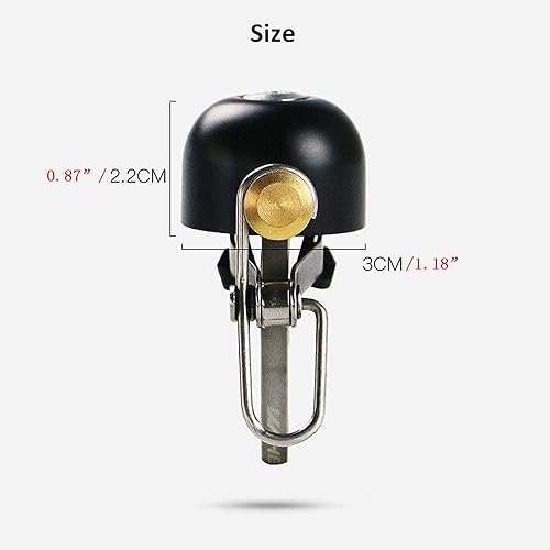 Miniatura 4 de NC - Timbre de bicicleta clásico para timbre de bicicleta con sonido fuerte, campanas de campana retro, accesorios de equitación para manillar de