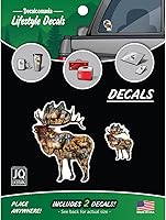 Vista 1 de Decalcomania - Calcomanía de collage de ciervos de caza, ciervos, calcomanías para ventana de camión, calcomanías de caza blancas fabricadas