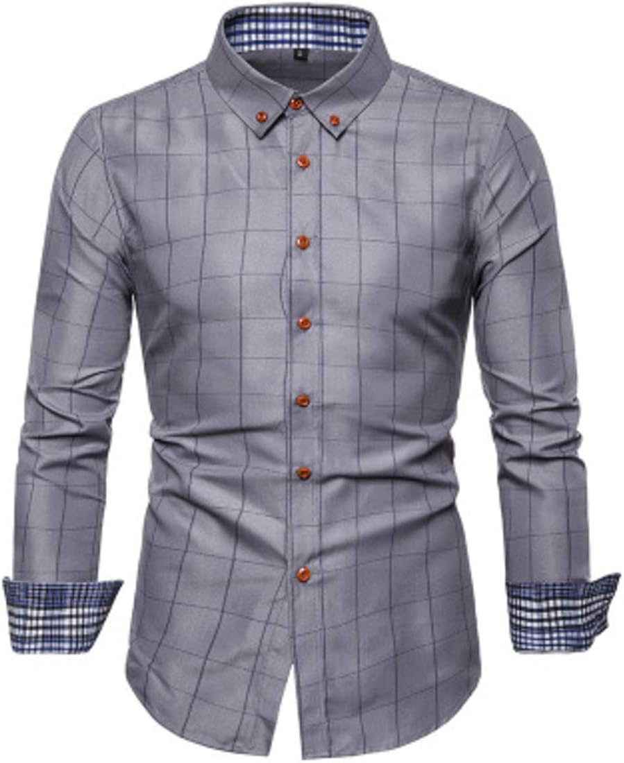 Zartha Men's Regular Fit Casual Shirt | Navy Blue, 44 Size, Cotton Blend, Long Sleeve