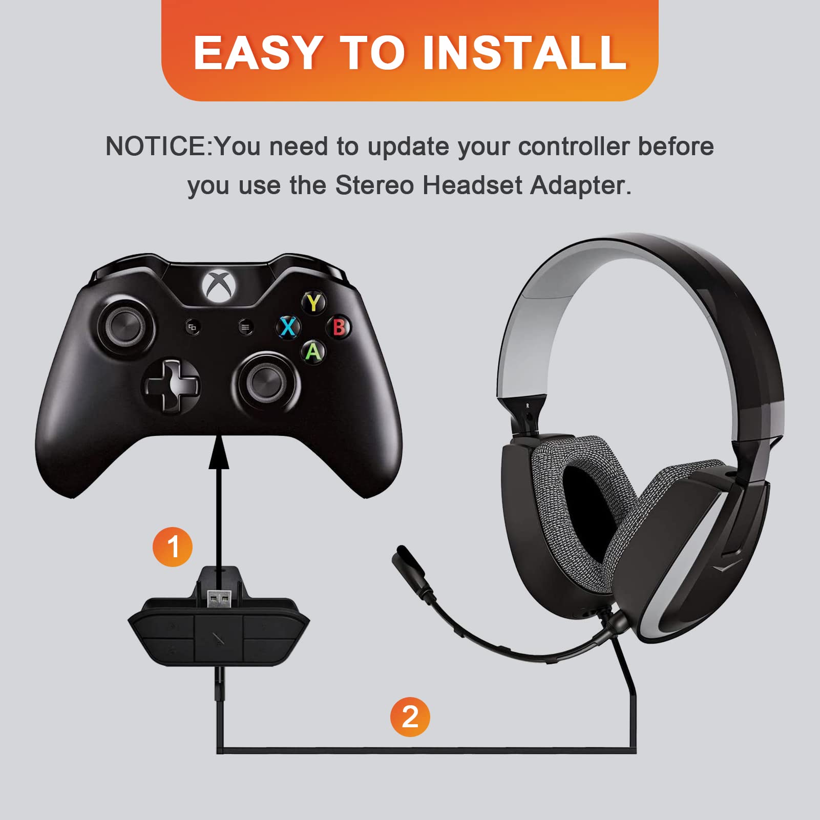Adattatore stereo per Xbox One/One S/X/Elite 1/Elite2/Series S/X Controller - Regola il bilanciamento audio (gioco suono e chat vocale), volume, microfono direttamente, bassa latenza