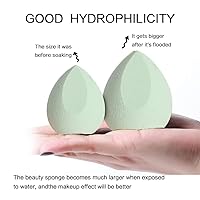 Vista 4 de Esponja de maquillaje, 4 piezas, juego de licuadora de belleza, esponja de mezcla de base, esponjas de maquillaje multicolor con caja