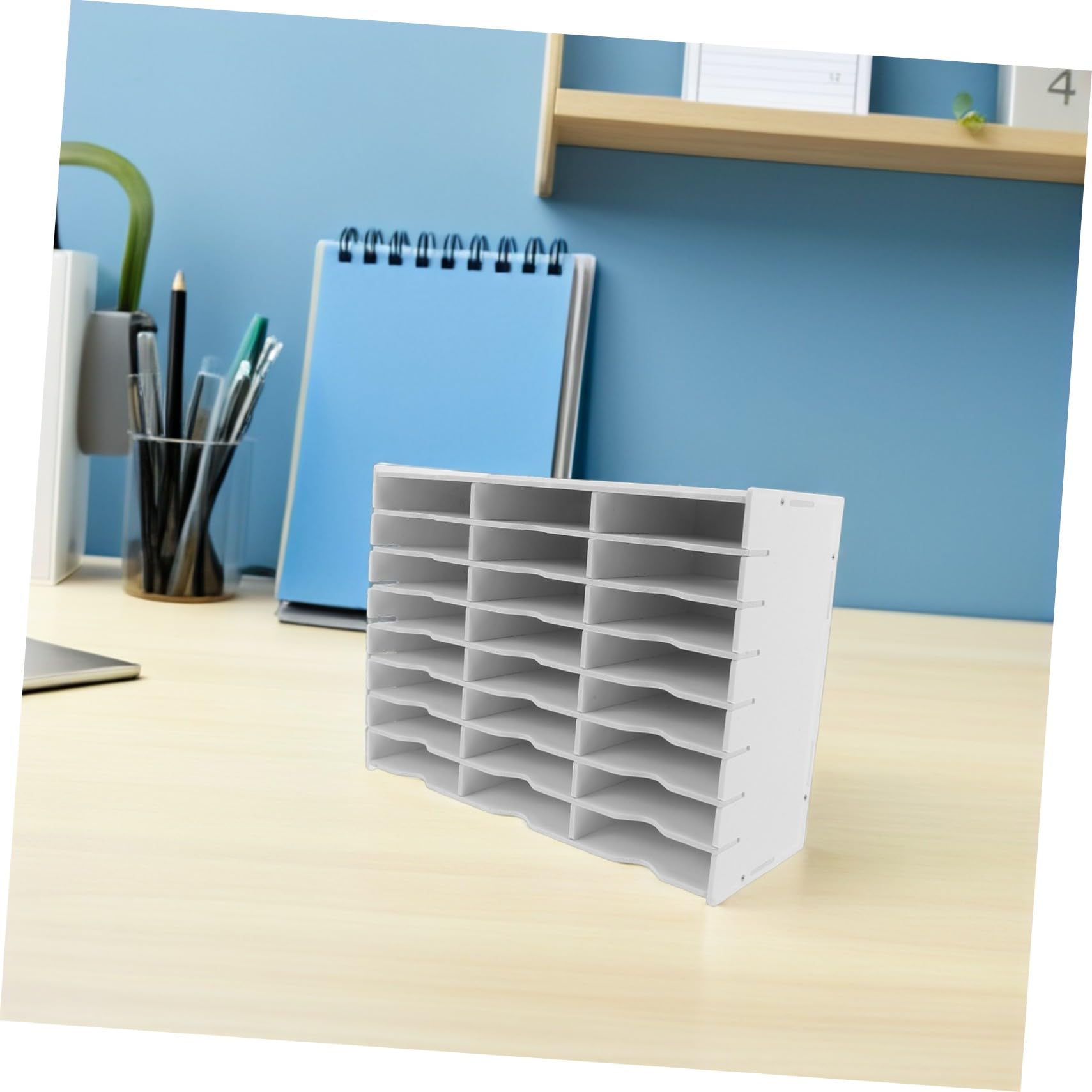 Angoily Organizer da Scrivania con Scomparti Scatola Documenti e Supporto per Tampone Contenitore Versatile per Ufficio e Hobby Domestici Struttura Compatta e Resistente in Plastica