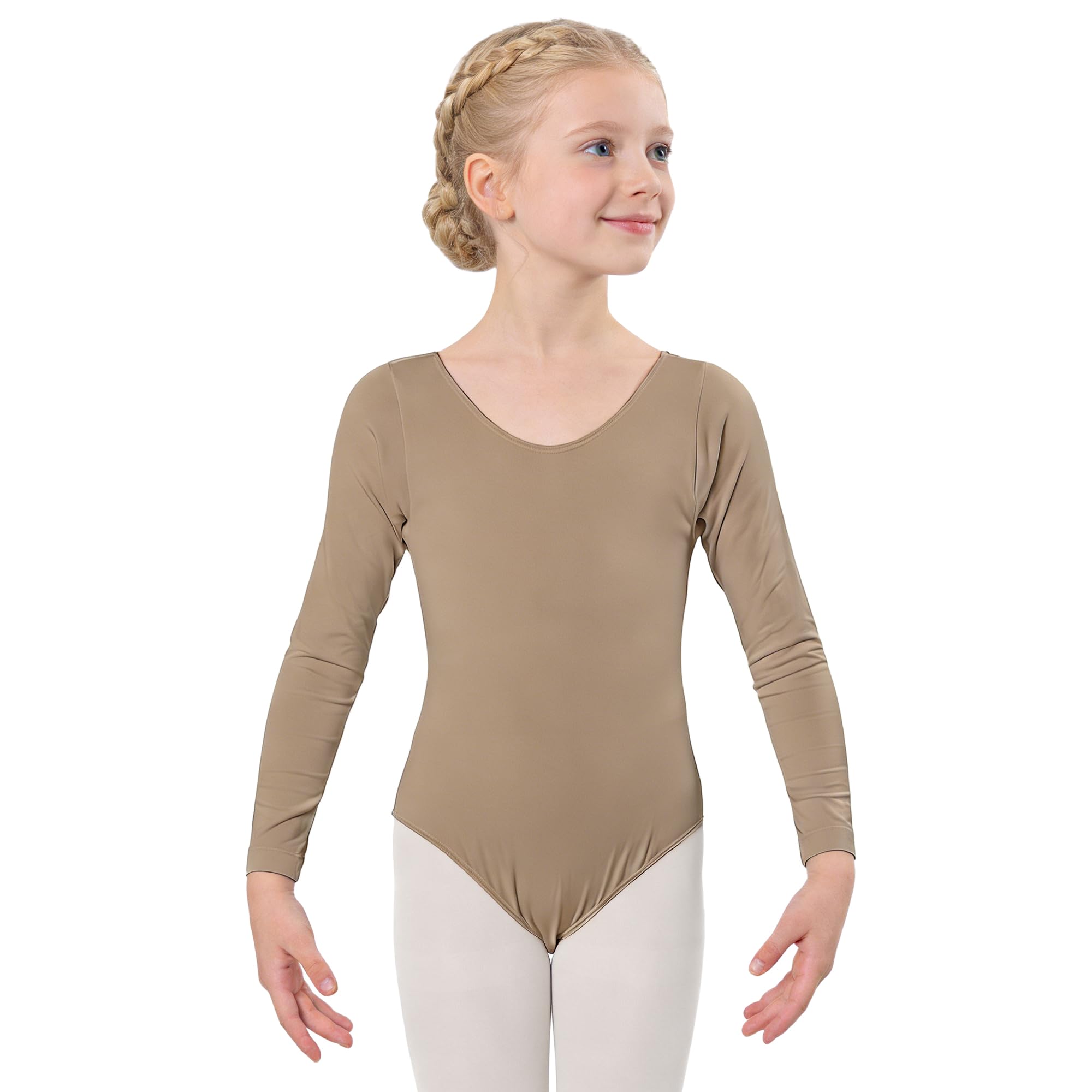 Wildarms Leotardo de Danza para Niña, Body Ballet de Manga Larga con Cuello Redondo, Maillot Gimnasia — view 10