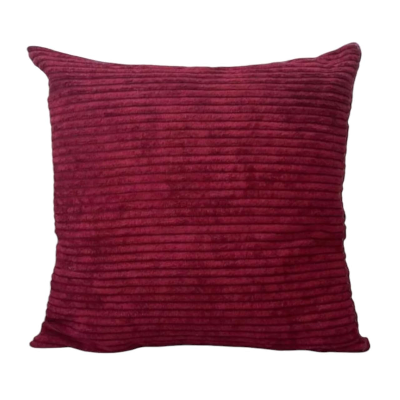 Seechoo Corduroy Cushion Covers, Set of 2, 45 x 45 cm, Striped, with Invisible Zipper, 18 x 18 Inch (Burgundy) - Image 3