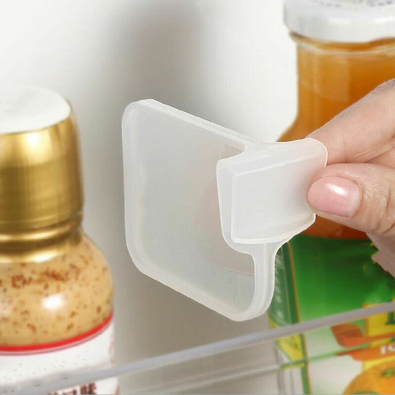 Toriox 4 Pcs Refrigerator Shelf Dividers Organizer Adjustable Refrigerator Storage Plastic Pantry Grid Dividers Separator Tidy Organizer for Kitchen Refrigerator-image-14