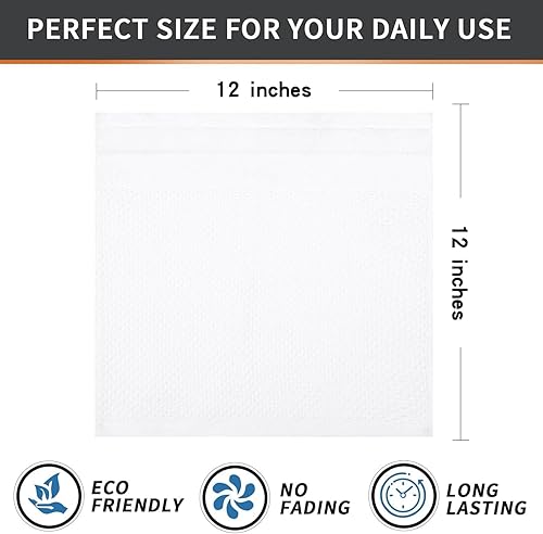 Miniatura 77 de Homaxy Paños de cocina 100% algodón, paquete de 8 – 12 x 12 pulgadas, tejido de gofre, muy suaves y absorbentes, paños de cocina de secado rápido