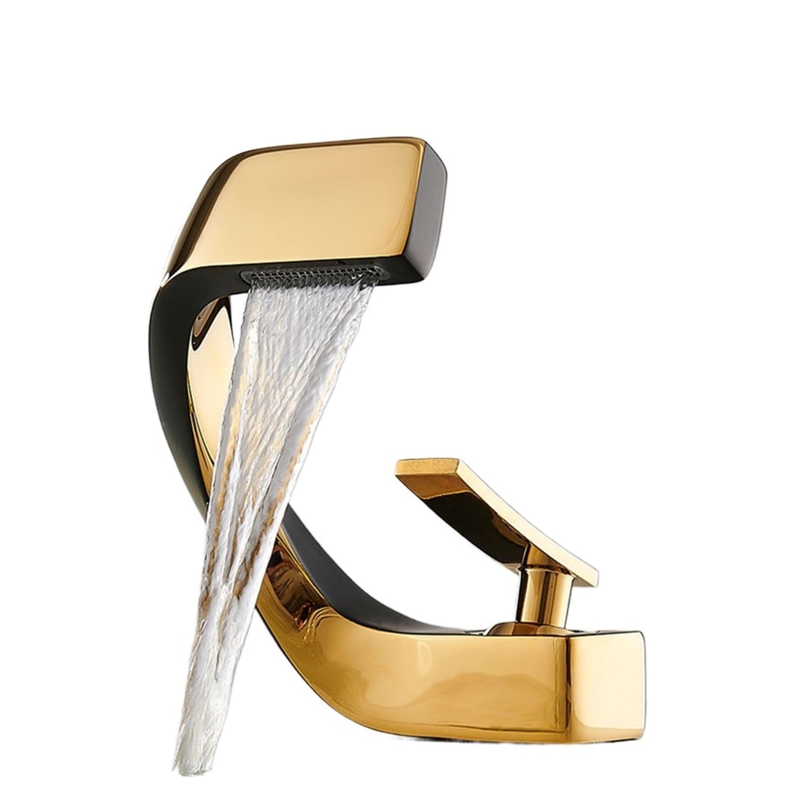 YACODLUL Bathroom Deck Mounted Basin Faucet Sink Tap Single Hole Water Tap Hot and Cold mitigeur salle de bain mixer faucet(Polished gold)
