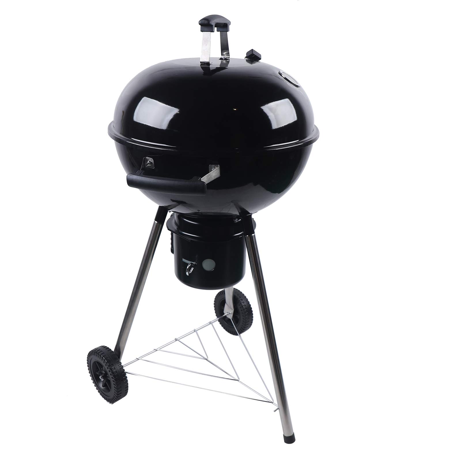 Barbecue a carbonella, barbecue a sfera, da viaggio, barbecue da campeggio, con coperchio rotondo e foro di ventilazione, numero adatto per 5-8 persone, 94 x 47 cm