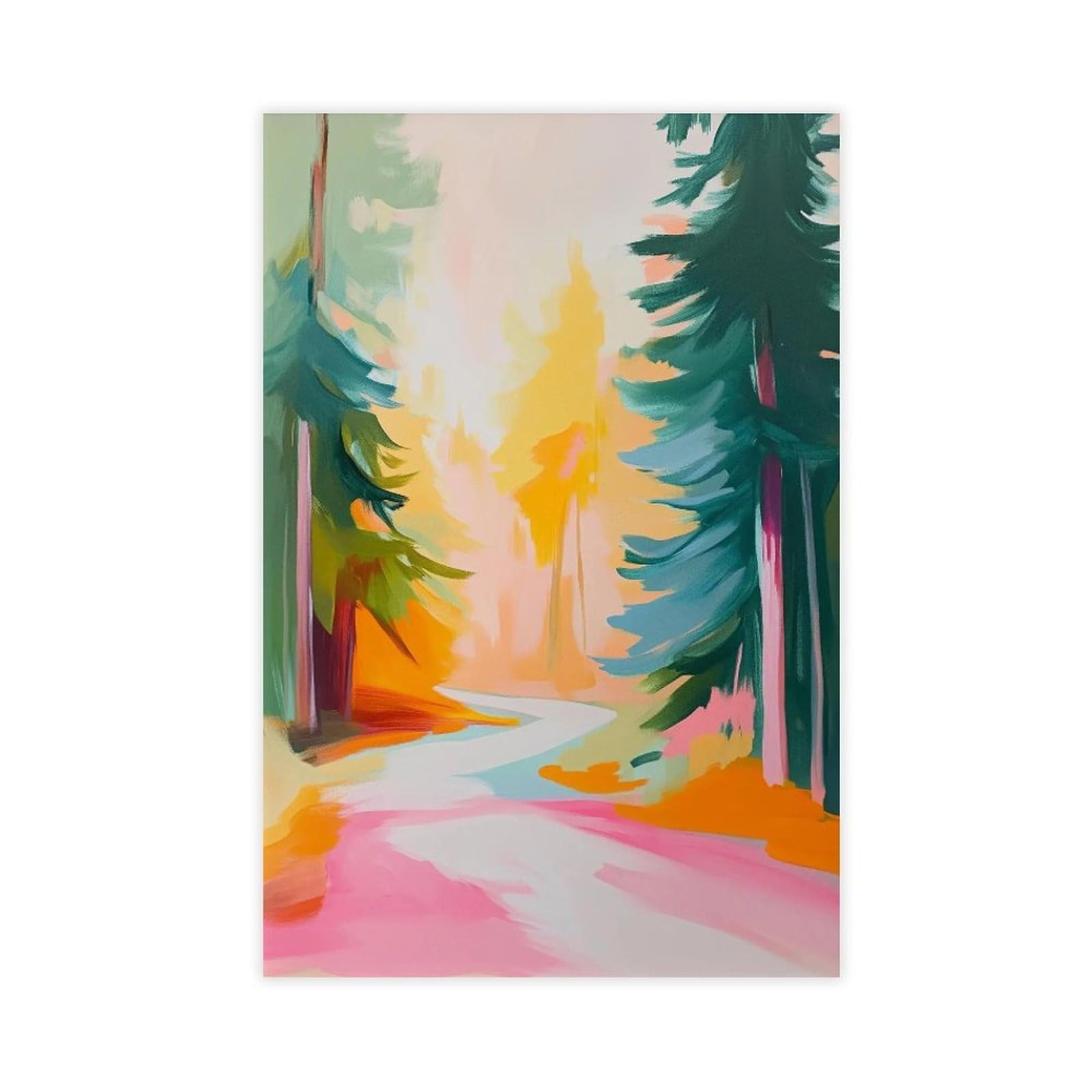 Bareronor Abstract Forest Poster Canvas Poster Bedroom Decor Landscape Office Room Decor Gift 24" L X 36" W