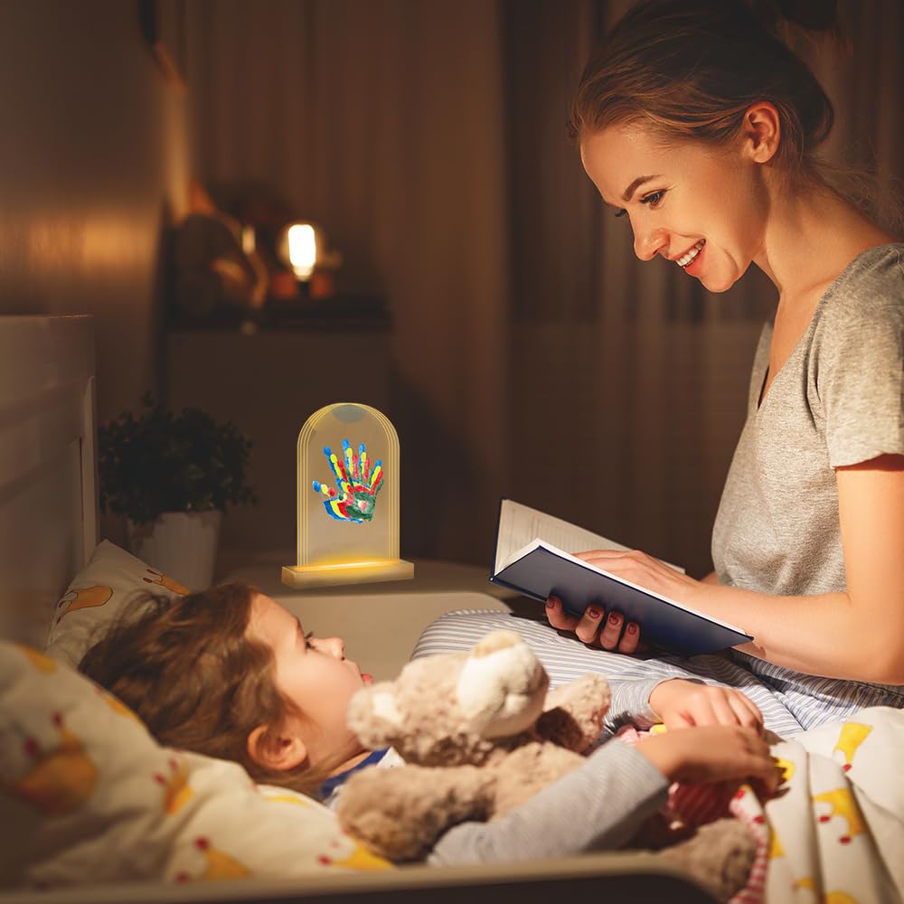 Empreinte Main Famille, Cadre Photo personnalisé pour enfants, Kit Empreinte Bebe Pour Les Anniversaires La Fête des Mères La Fête des Pères et Les Événements Familiaux