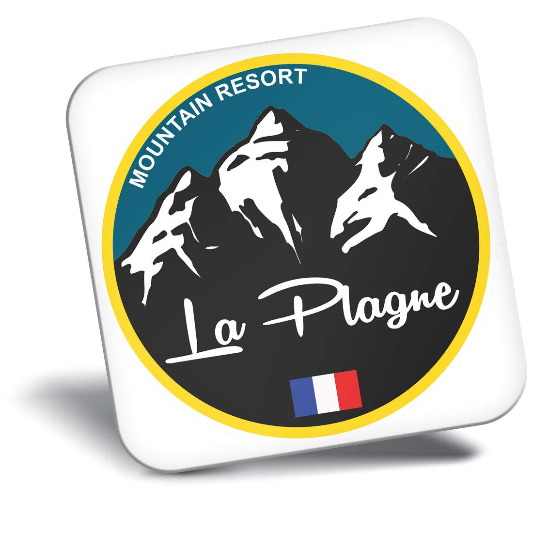 Destination Vinyl Ltd Fridge Magnet - La Plagne Ski Snowboard Resort France 5341