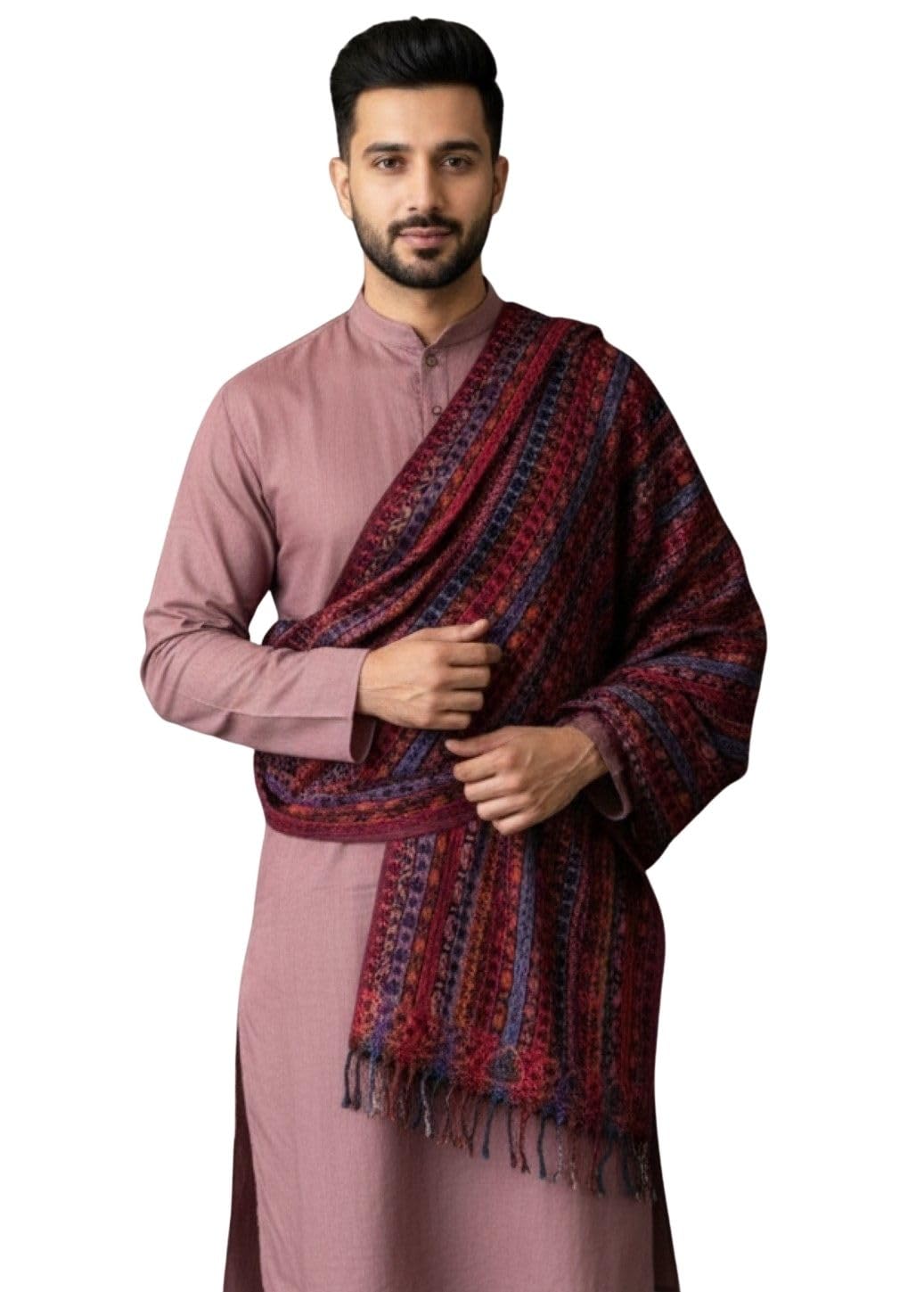 sudako Men's Striped Printed Acrylic Winter Shawl | Soft & Warm Casual Wear Shawl for Men-picture-15